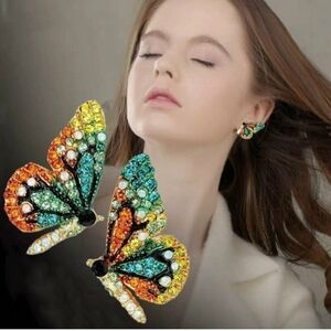 Butterfly Rhinestone Earrings